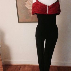 Vintage jumpsuit with stir-ups and gemstones